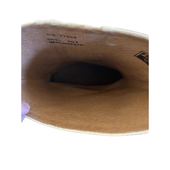 Frye Cowboy Boots Leather Vintage Booties Womens SZ10M Cream/Ivory Mid Leg - Picture 9 of 11